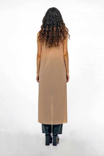 Long Straight Dress - Beige