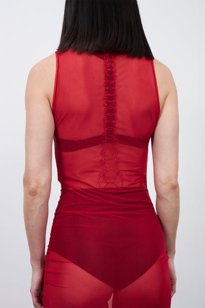 Mini tanktop dress spine - Red