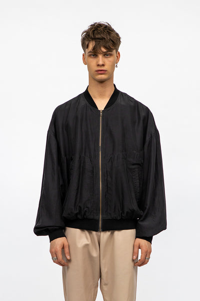 Silk Vintage Bomber - Black