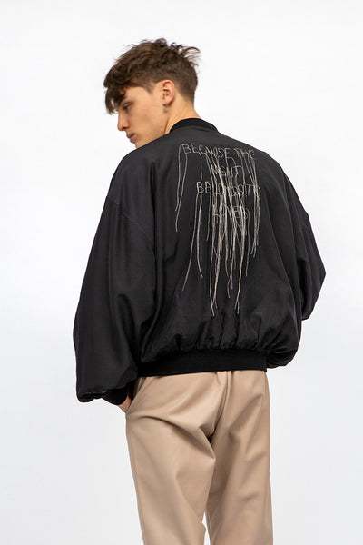 Silk Vintage Bomber - Black