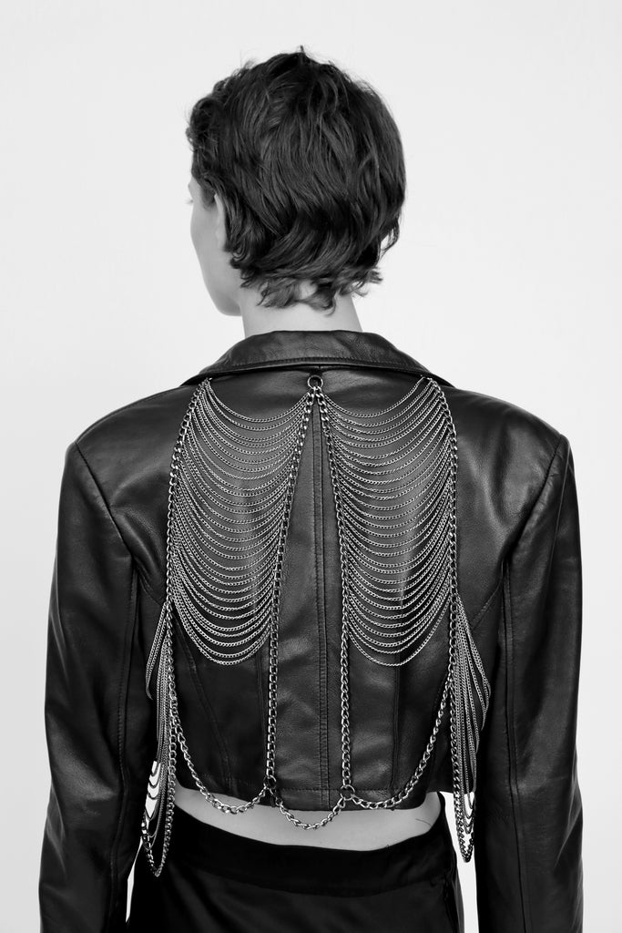 Leather Metal Chain Jacket – Johnny Blood