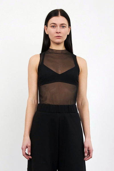 High neck top - Black