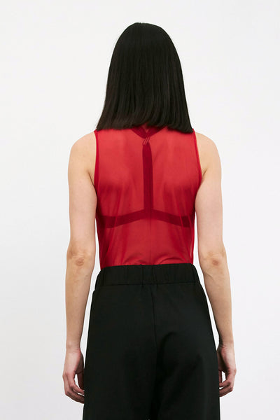 High neck top - Red