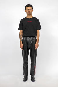 Vegan leather trousers - Black