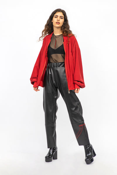 Silk Vintage Bomber - Red